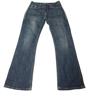 Rock & Roll Cowgirl Women's Jeans 33x34 Mid Rise Bootcut Dark Wash Western